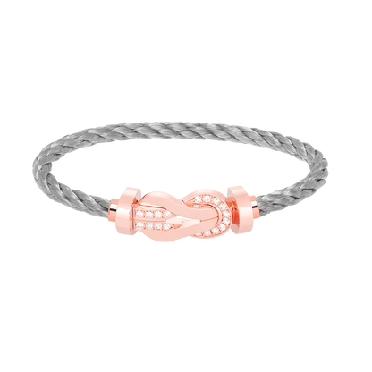 [baslovejewels]CHANCE LARGE 8 FIGURE BUCKLE HALF DIAMOND BRACELET ROSE GOLD
