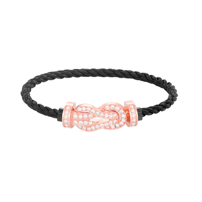 [baslovejewels]CHANCE LARGE 8 FIGURE BUCKLE FULL DIAMOND BRACELET ROSE GOLD