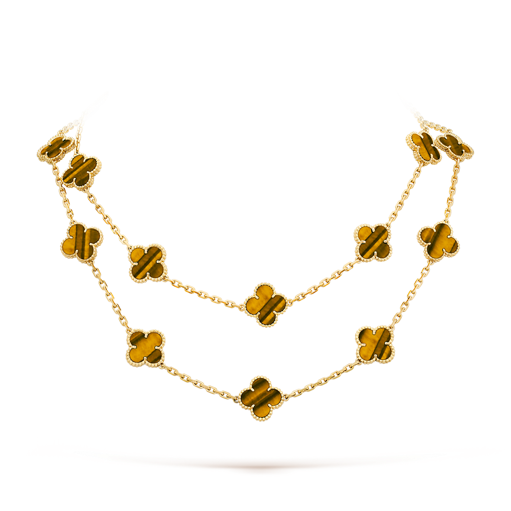[baslovejewels]CLOVER 20 MOTIFS TIGER EYE ROSE GOLD