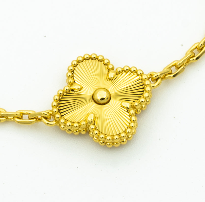 [baslovejewels]CLOVER BRACELET 5 MOTIFS GOLD DIAMOND