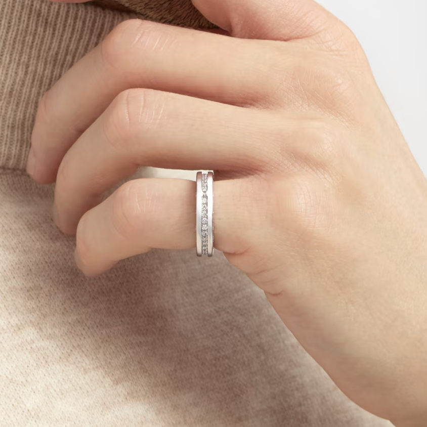 [baslovejewels]ZERO 1 ONE-BAND PAVED DIAMONDS ON THE SPIRAL RING