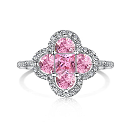 [baslovejewels]Luxurious Eternity Flower Shape Banquet Ring