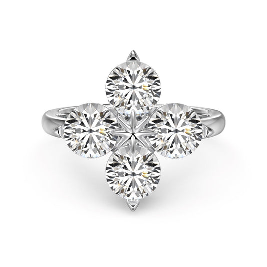 [baslovejewels]Four-Leaf Clover Eight-Pointed Star Ring