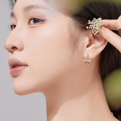 [baslovejewels]Exquisite Earrings With Heart-Shaped Bow Design