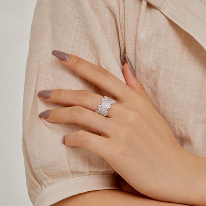 [baslovejewels]Luxurious Colorful Radiant Cut Daily Ring