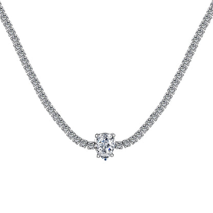 [baslovejewels]1.0 carat Unique Pear Cut Tennis Necklace