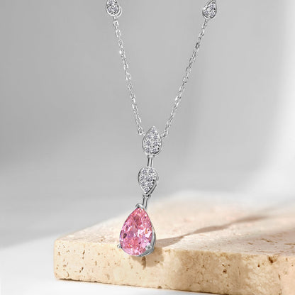[baslovejewels]Dazzling Pear Cut Necklace