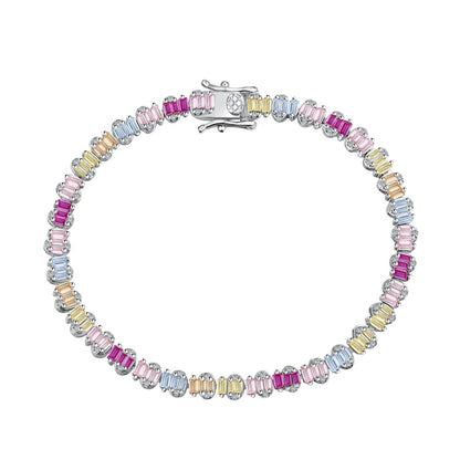 [baslovejewels]Delicate Colorful Emerald Cut Party Bracelet