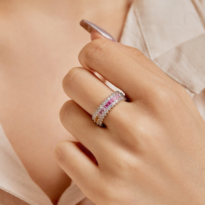 [baslovejewels]Ornate Colorful Radiant Cut Daily Ring