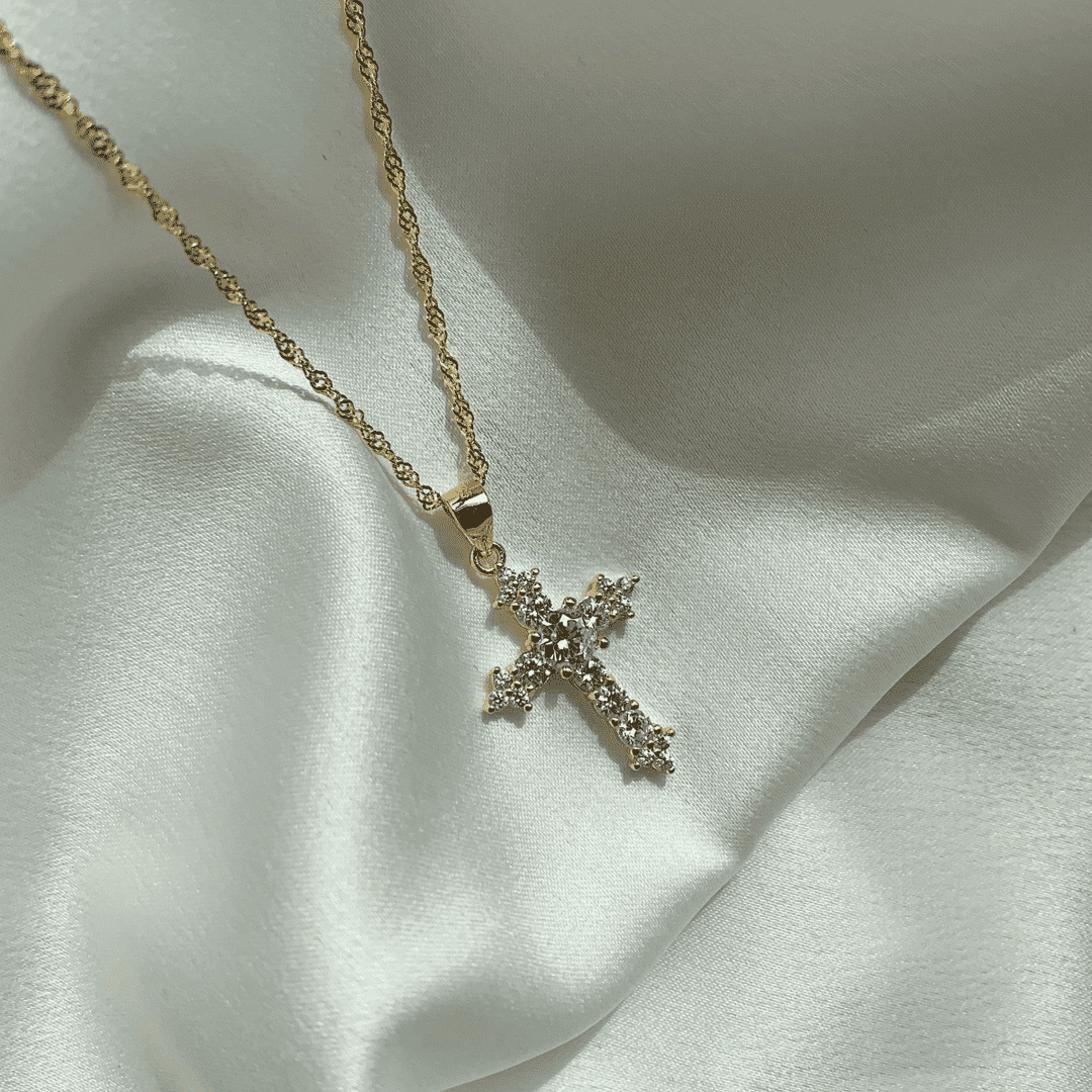 [baslovejewels]Delicate Cross Shape Necklace