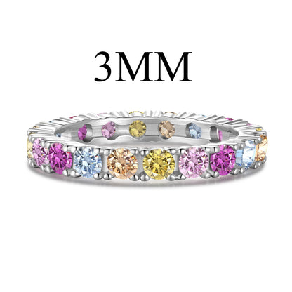[baslovejewels]Dazzling Lustrous Round Cut Tennis Ring