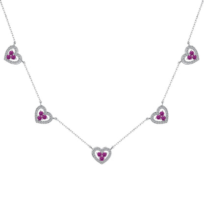 [baslovejewels]Sparkling Five Heart Necklace