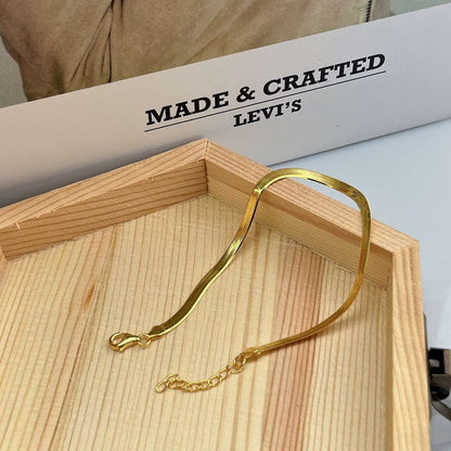 [baslovejewels]Flat Snake Bone Chain Blade Necklace