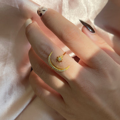 [baslovejewels]Eternity Moon & Star Ring