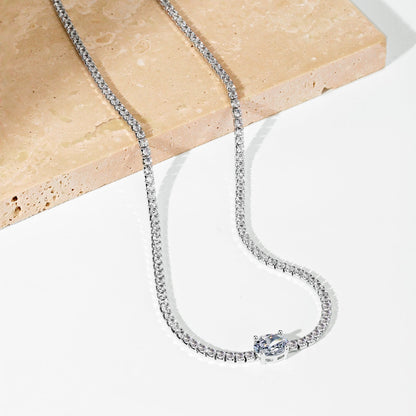 [baslovejewels]1.0 Carat Shining Oval Cut Necklace