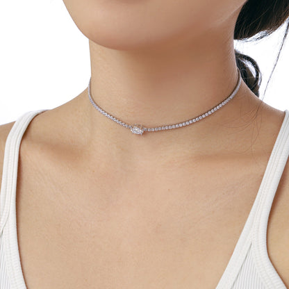 [baslovejewels]1.0 Carat Shining Oval Cut Necklace