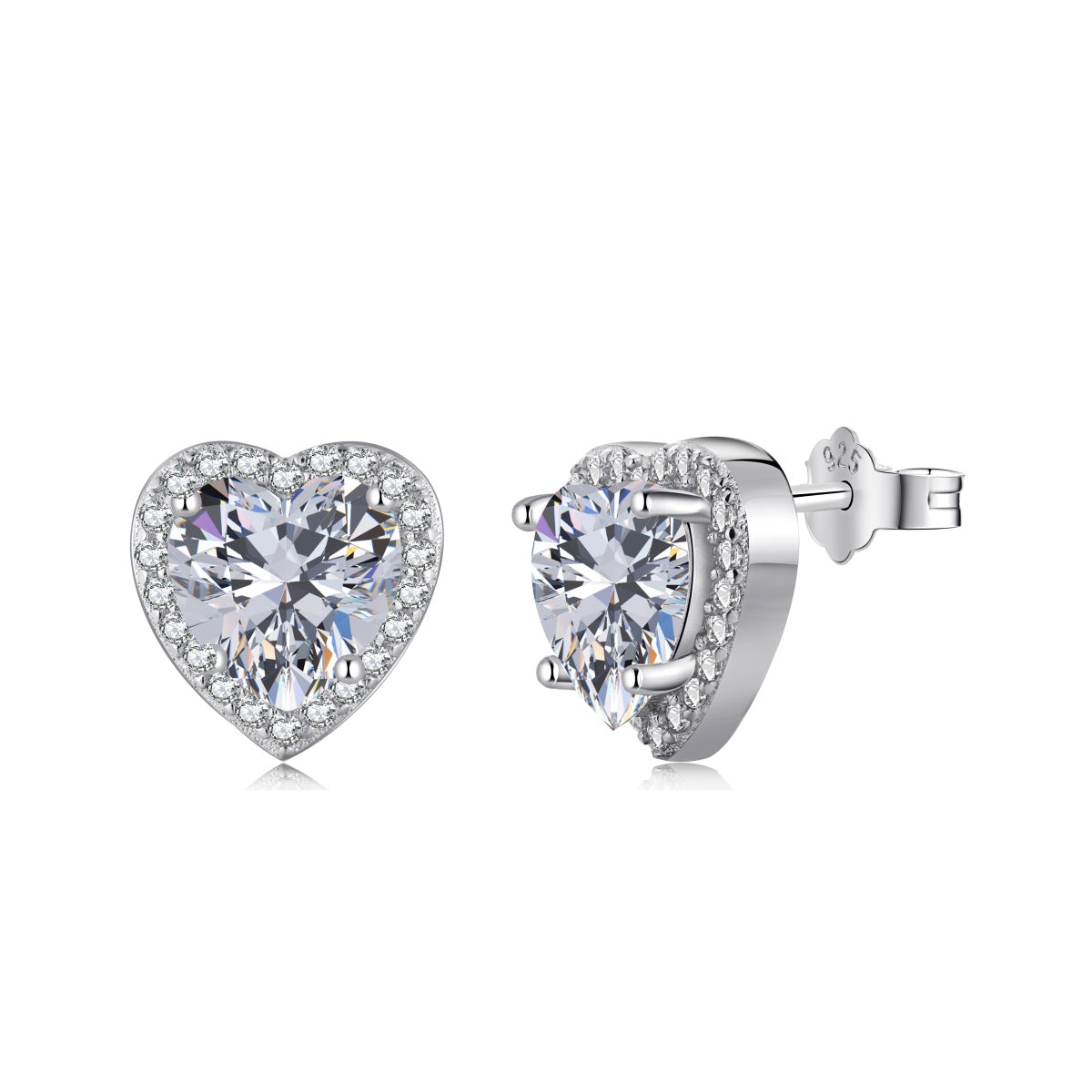 [baslovejewels]Sparkling Heart Shape Lover Earrings