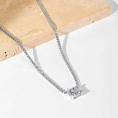 [baslovejewels]4.0 Carat Elegant Radiant Cut Necklace
