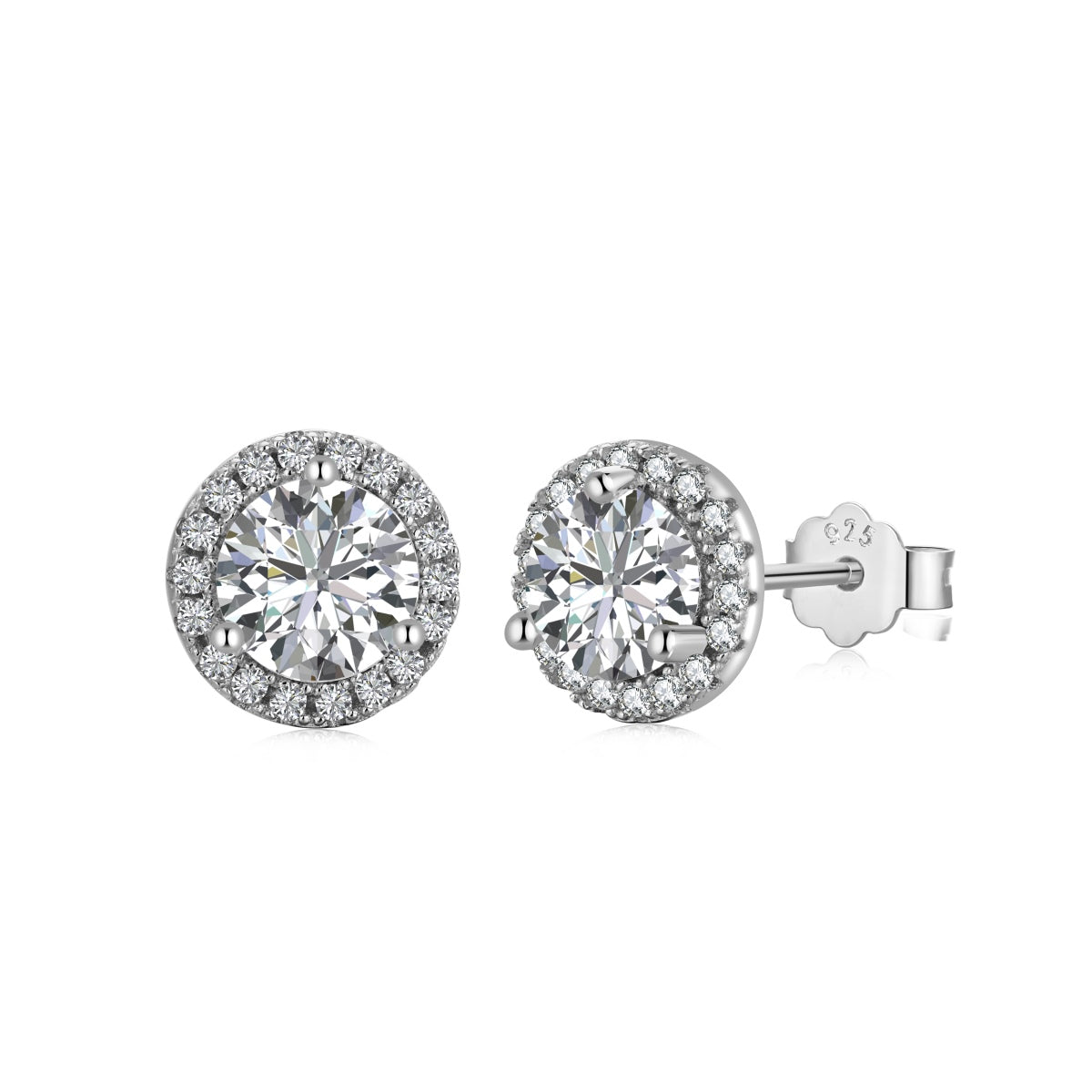 [baslovejewels]Classic Princess Round Shape Earrings