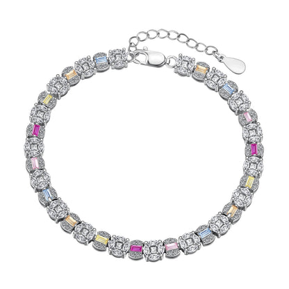 [baslovejewels]Dazzling Radiant Multi Cut Daily Bracelet