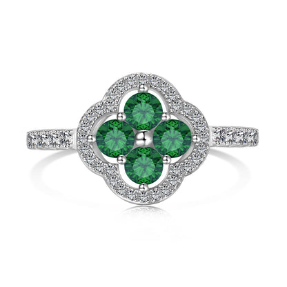 [baslovejewels]Four Leaf Clover Flower Design Ring