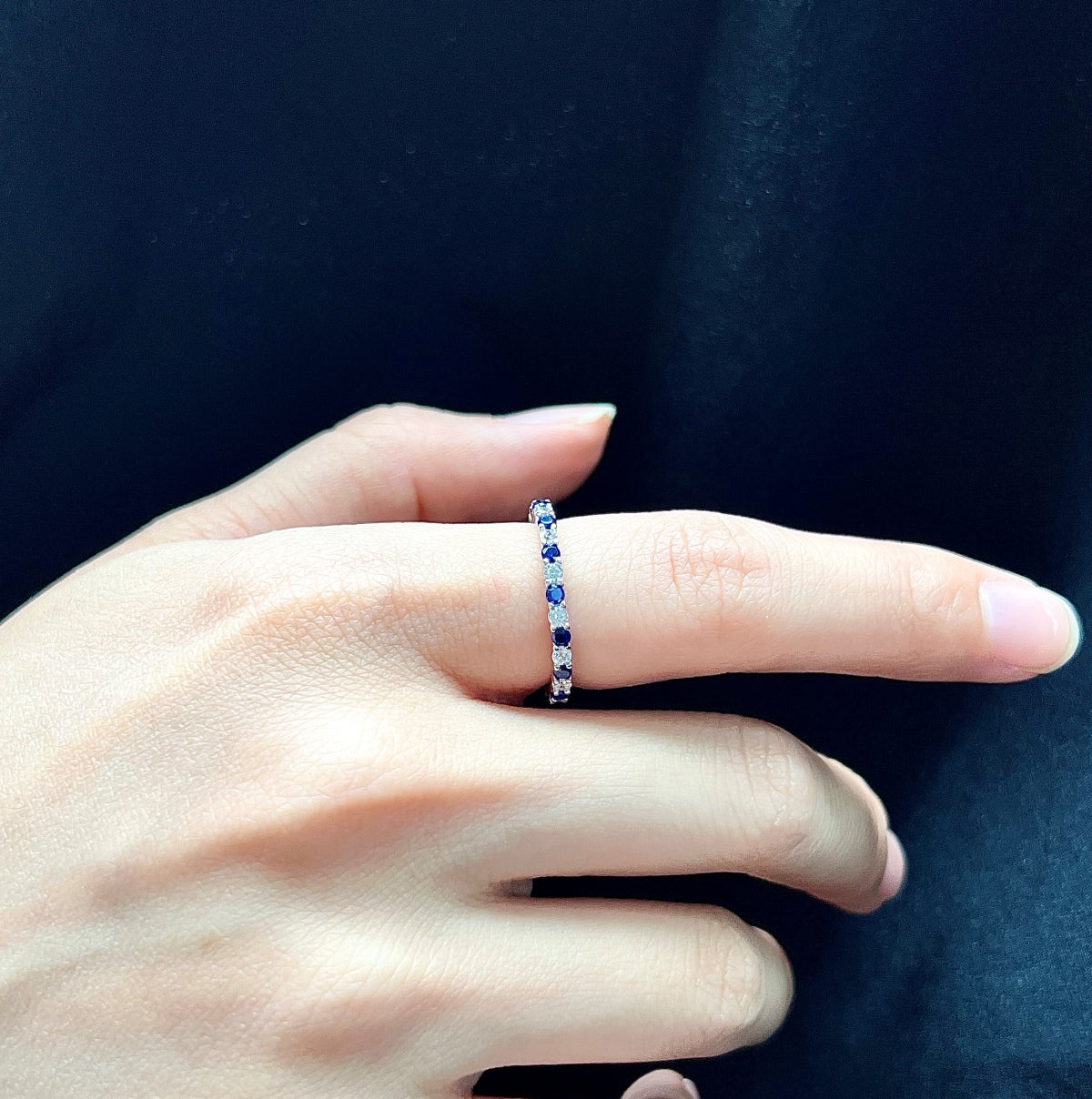 [baslovejewels]Exquisite Colorful Round Cut Tennis Ring