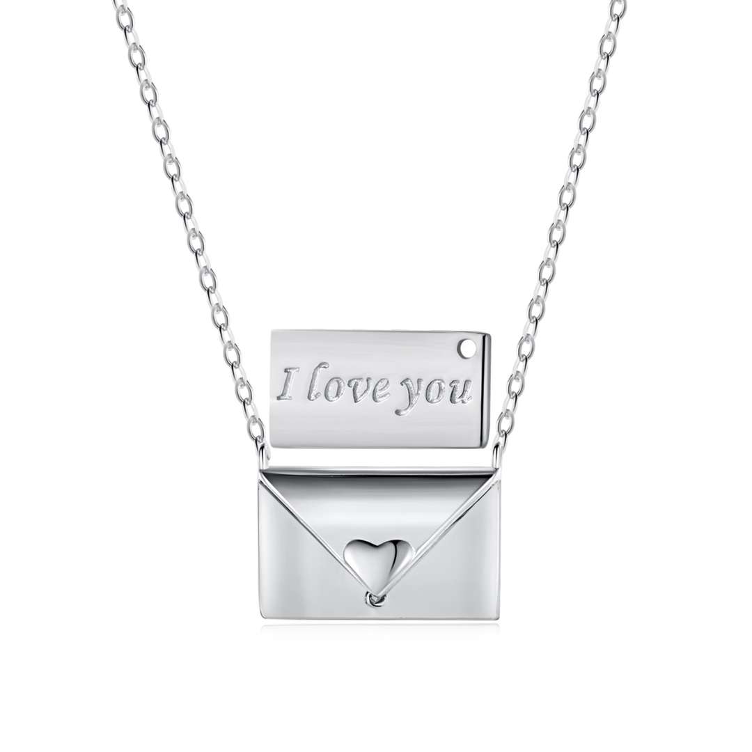 [baslovejewels]Envelope Heart Shape Mother's Day Necklace