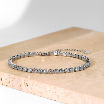 [baslovejewels]Ornate  Sparkling Round Cut Daily Bracelet