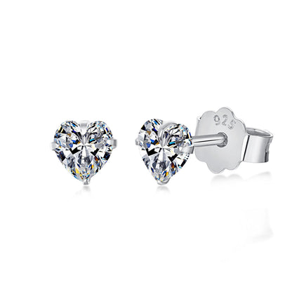[baslovejewels]Sparkling Heart Shaped Simple Earrings