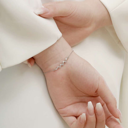 [baslovejewels]Elegant Wheat Leaves Shape Bracelet