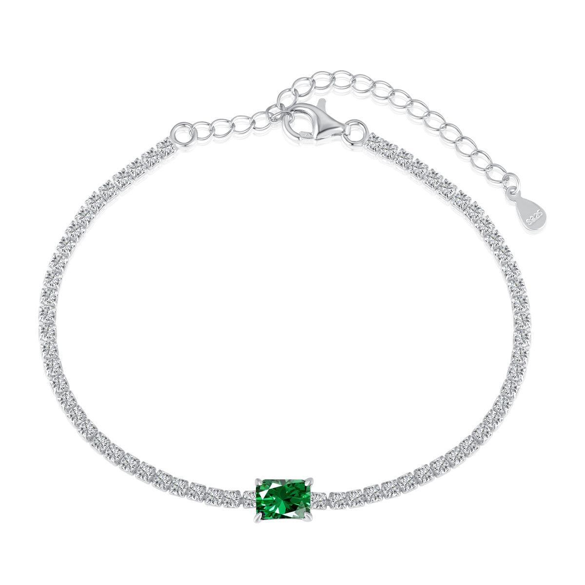 [baslovejewels]1.0 Carat Unique Emerald Cut Banquet Bracelet