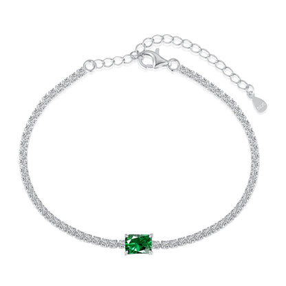 [baslovejewels]1.0 Carat Unique Emerald Cut Banquet Bracelet