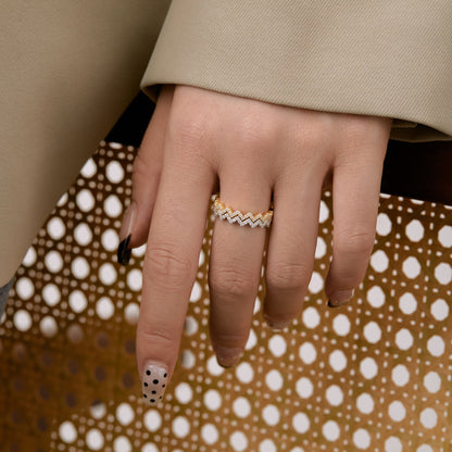 [baslovejewels]Delicate Enchanting Wave Shape Daily Ring