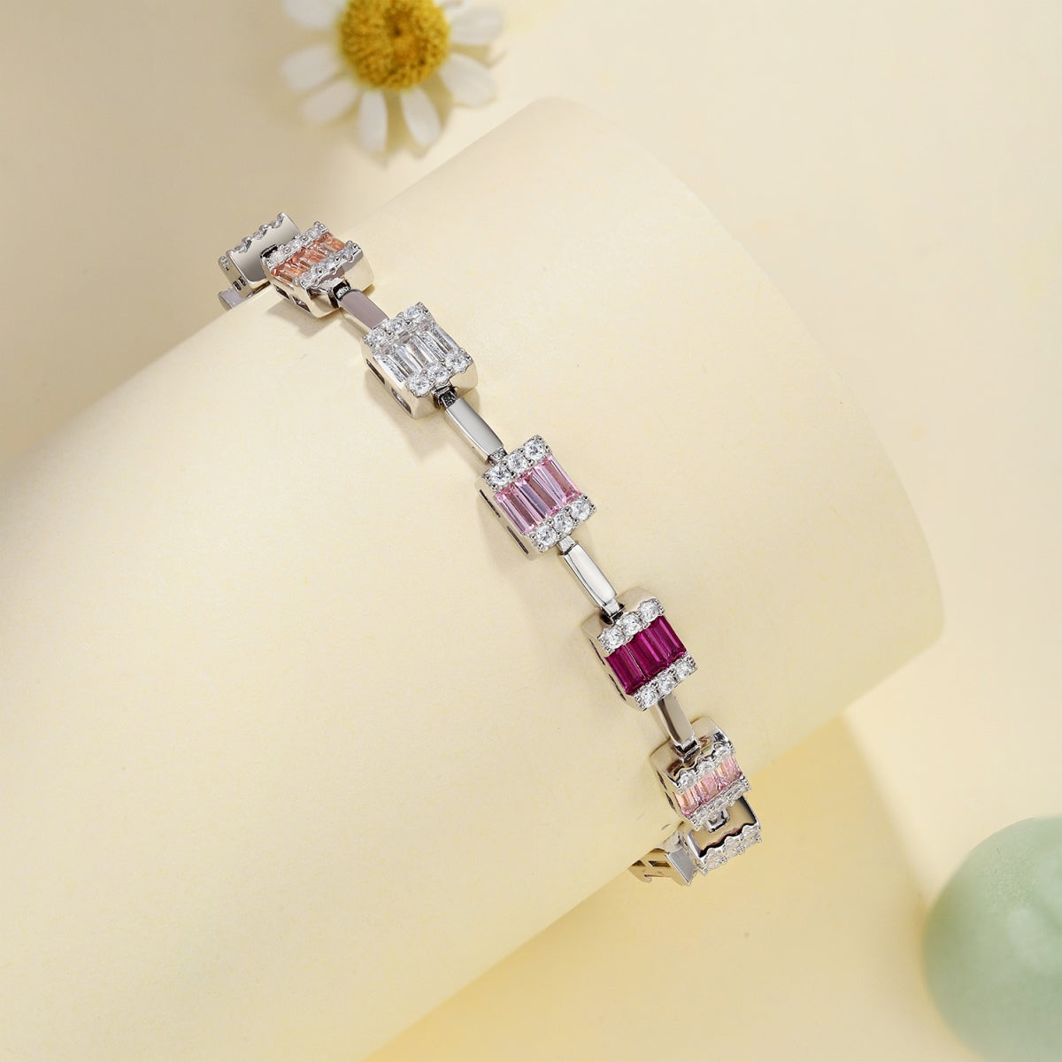 [baslovejewels]Dainty Charming Emerald Cut Daily Bracelet