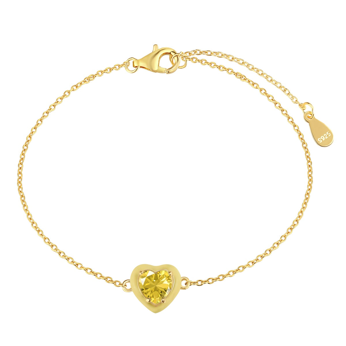 [baslovejewels]Sparkling Romantic Heart Shape Lover Bracelet