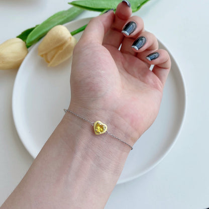 [baslovejewels]Sparkling Romantic Heart Shape Lover Bracelet