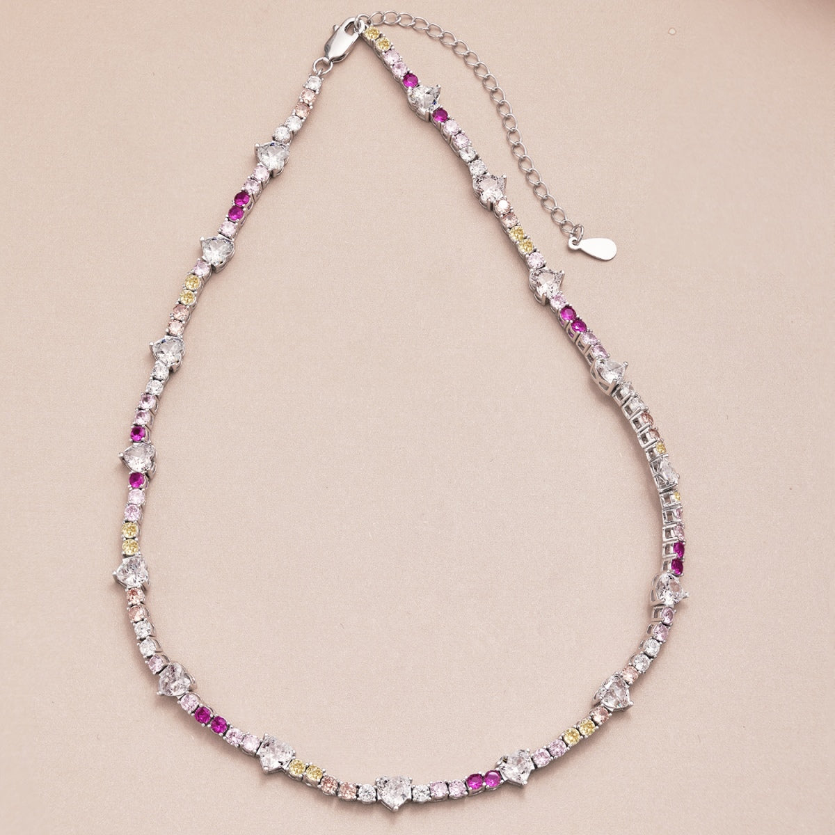 [baslovejewels]Delicate Colorful Rainbow Tennis Chain