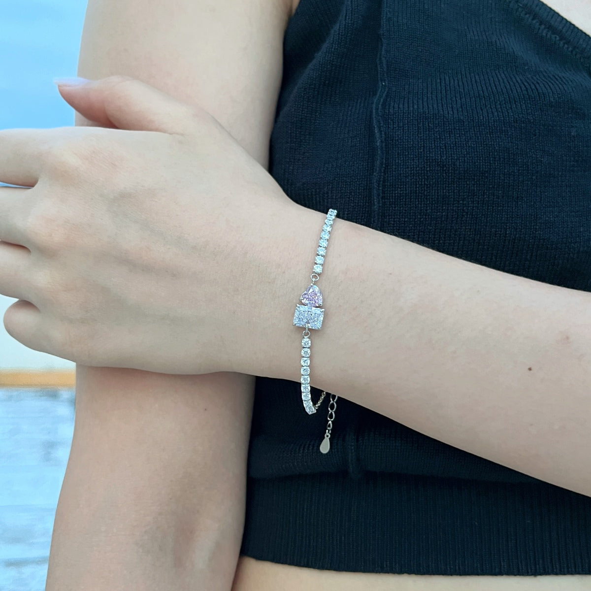 [baslovejewels]Dazzling Unique Multi Shape Lover Bracelet