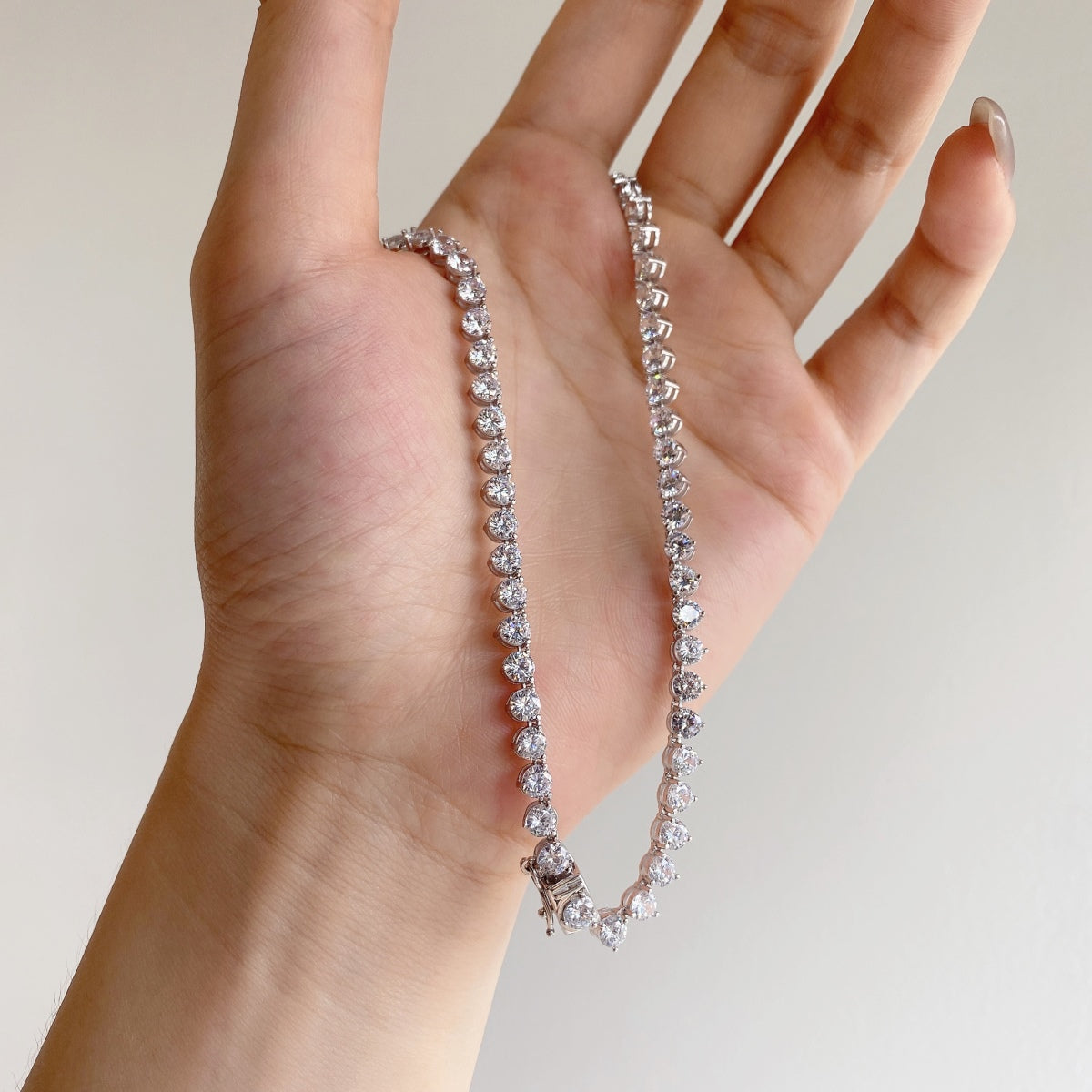 [baslovejewels]Ornate Heart Cut Tennis Necklace