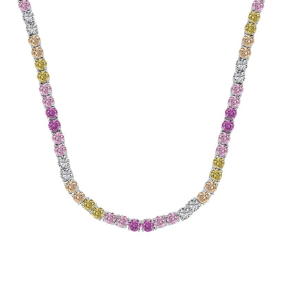 [baslovejewels]Delicate Colorful Tennis Necklace