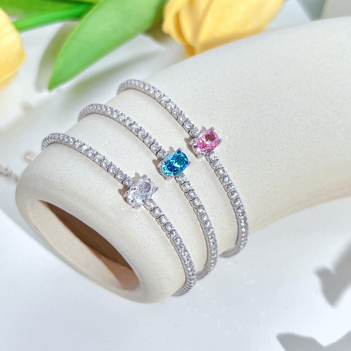 [baslovejewels]0.75 Carat Exquisite Oval Cut Daily Bracelet