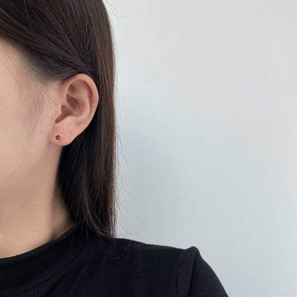 [baslovejewels]Sparkling Colorful Round Shape Earrings