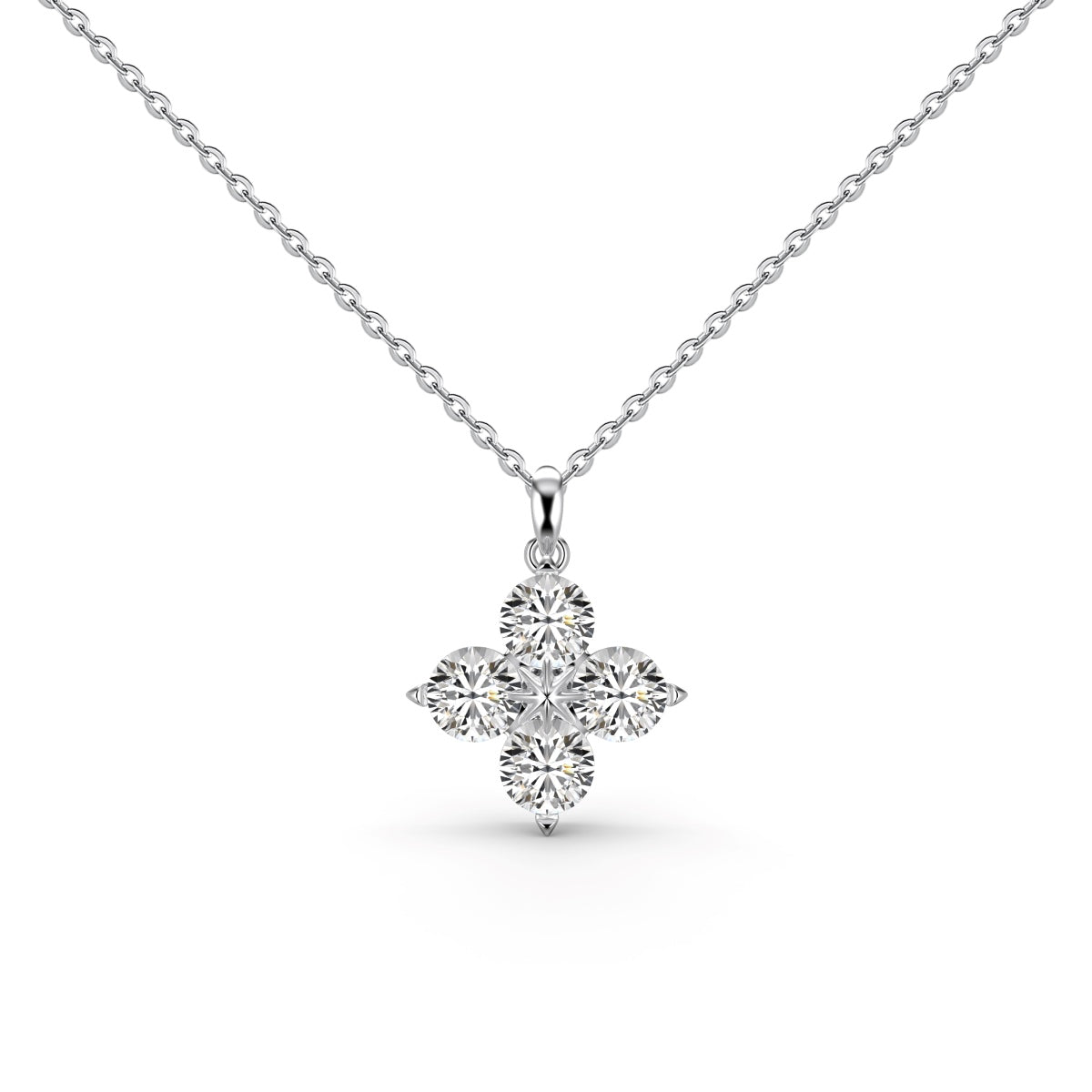 [baslovejewels]Four-Leaf Clover And Eight-Pointed Star Necklace