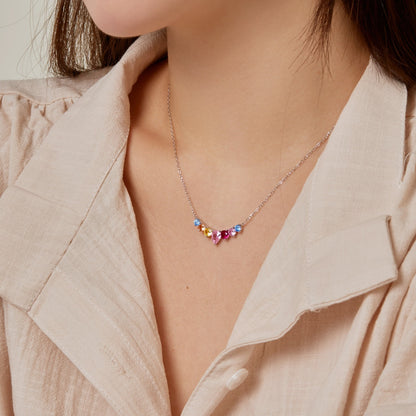 [baslovejewels]Dainty Colorful Heart Necklace