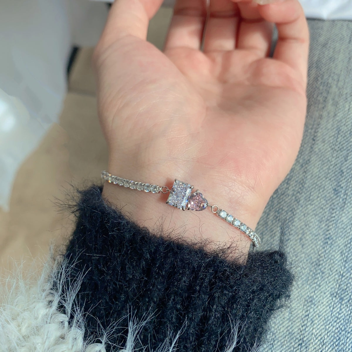 [baslovejewels]Dazzling Unique Multi Shape Lover Bracelet