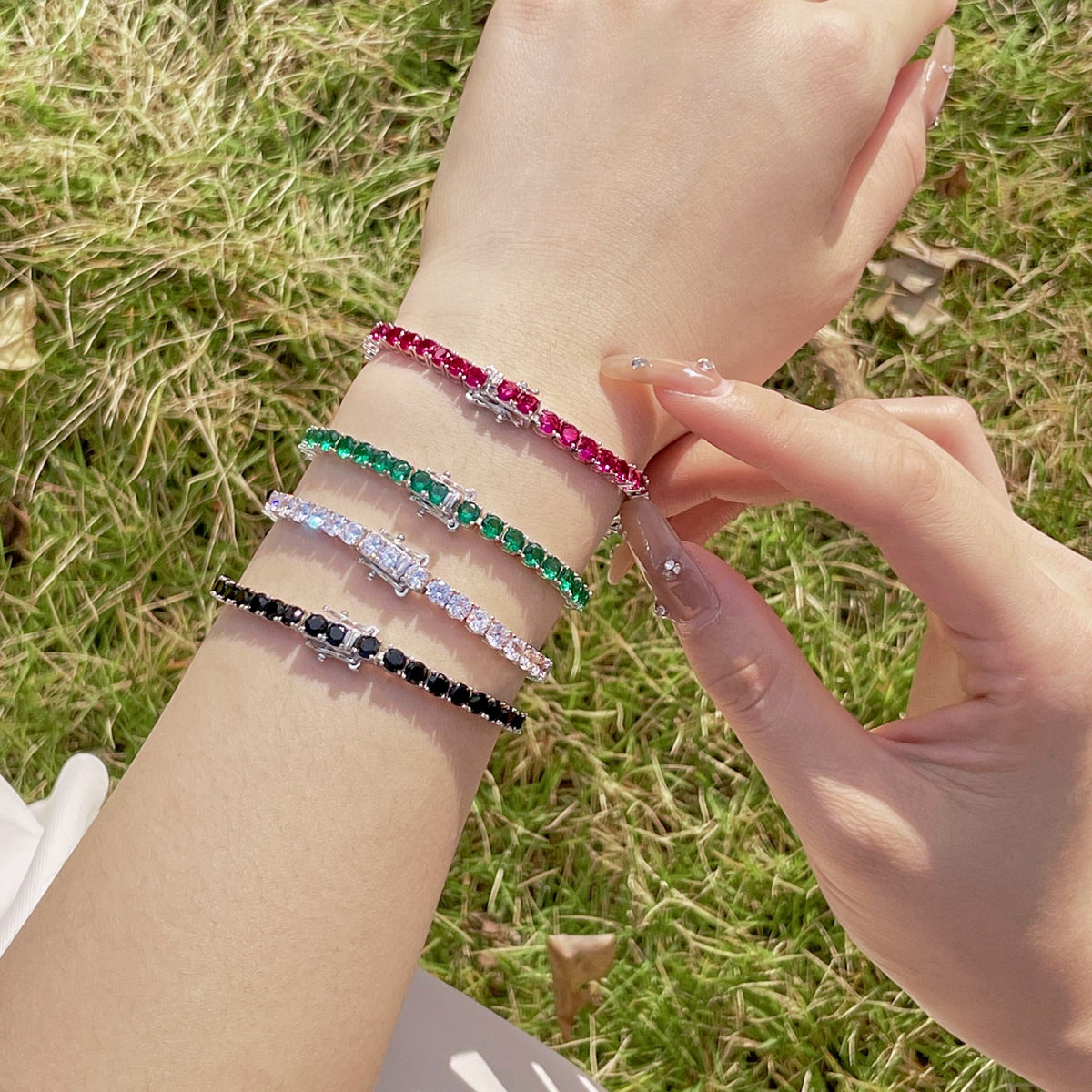 [baslovejewels]Radiant Colorful Round Cut Party Bracelet