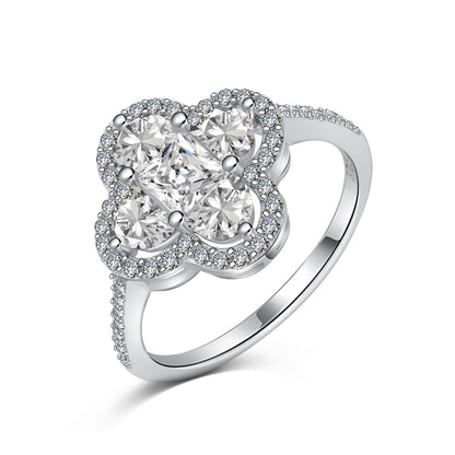 [baslovejewels]Luxurious Eternity Flower Shape Banquet Ring