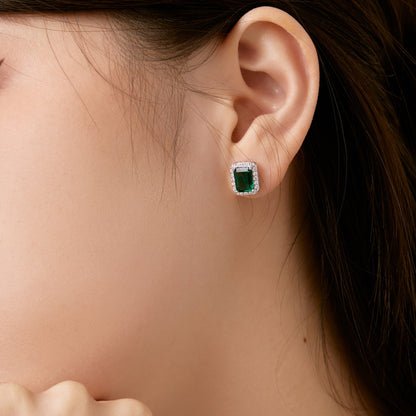 [baslovejewels]Luxurious Dainty Emerald Cut Banquet Earrings