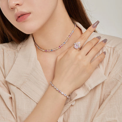 [baslovejewels]Sparkling Colorful Water Drop Shape Daily Ring