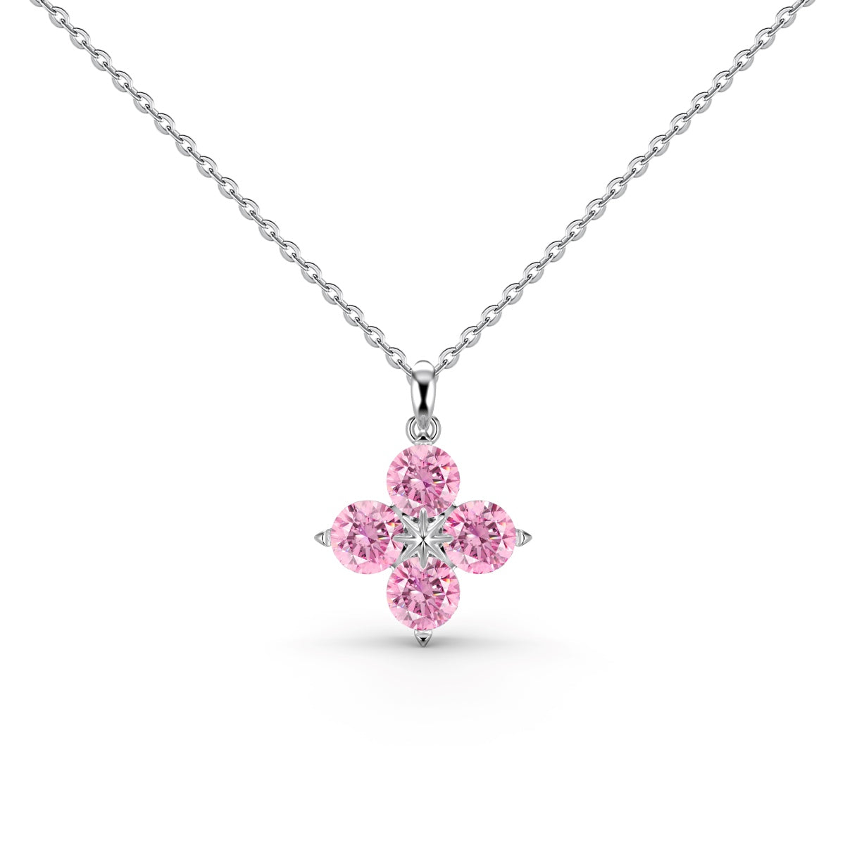 [baslovejewels]Four-Leaf Clover And Eight-Pointed Star Necklace
